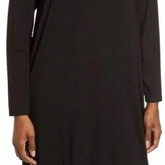 NWT EILEEN FISHER Viscose Jersey Round Neck Top 0 2 Tunic XXS Mimosa Black - Picture 2 of 7